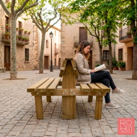 Banc de fusta Sofia doble | Pi Autoclau IV